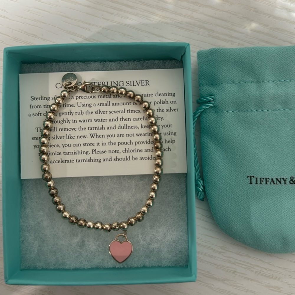 Tiffany pink tag bracelet